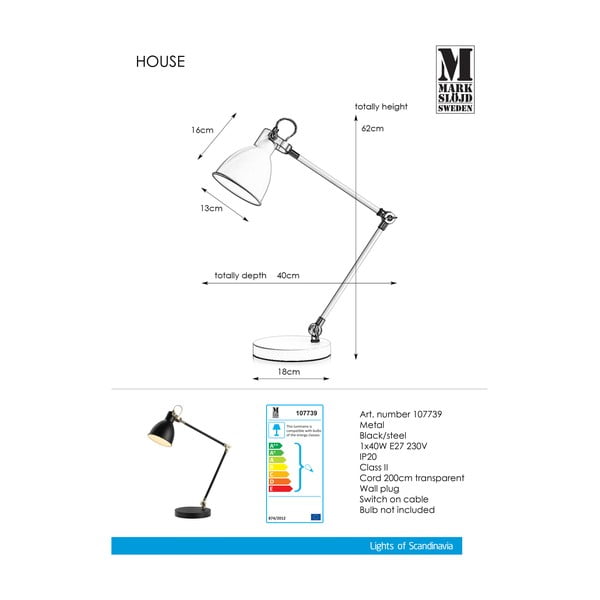 Črna namizna svetilka Markslöjd House Table Black-image-2
