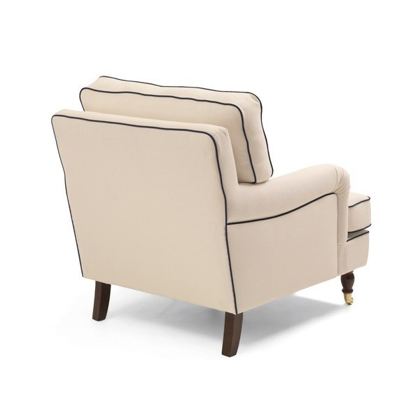 Krem fotelj s temno modrimi obrobami Max Winzer Passion-image-2