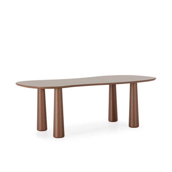 Rjava klubska mizica z borovo mizno ploščo 110x220 cm Nahia – MOME-image-4