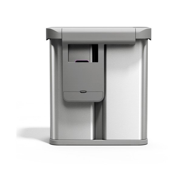 Jeklen koš za smeti 34+24 l za ločevanje odpadkov/brezstični v srebrni barvi Dual Sensor – simplehuman-image-2