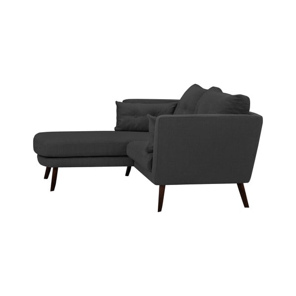Temno siva trisedežna zofa Mazzini Sofas Elena, z ležalnikom na levem vogalu-image-4
