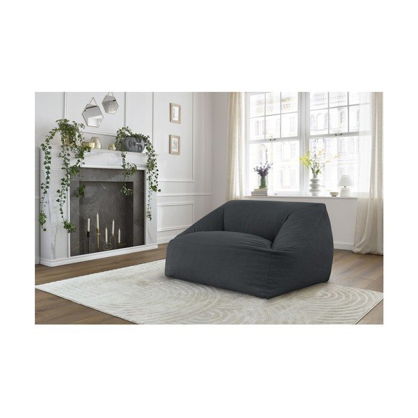 Temno siva vreča za sedenje iz rebrastega žameta Lilibet – Bobochic Paris-image-1