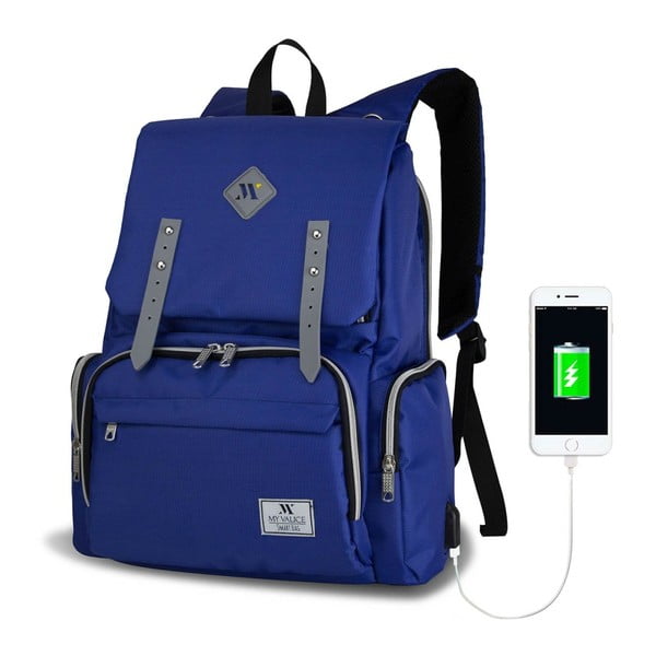 Modri nahrbtnik za mamice s priključkom USB My Valice MOTHER STAR nahrbtnik za nego otroka
