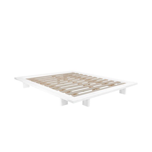 Postelja iz borovega lesa z vzmetnico Karup Design Japan Comfort Mat White/Natural, 140 x 200 cm-image-3