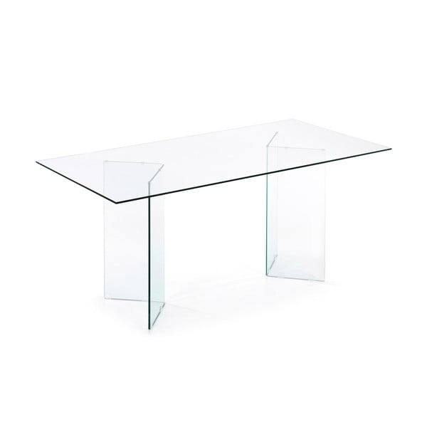 Jedilna miza s stekleno mizno ploščo 90x200 cm Burano – Kave Home