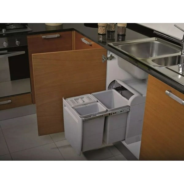 Izvlečni plastični koš za ločevanje odpadkov 12 + 8 l City - Elletipi-image-1