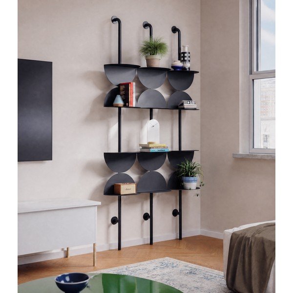 Črn kovinski sistem modularnih polic 27x203,5 cm Solis – Umbra-image-3