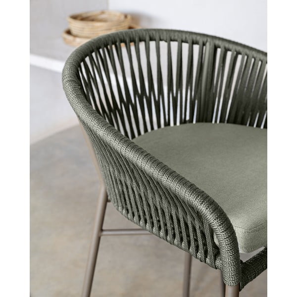 Zelen kovinski/oblazinjen vrtni stol Yanet – Kave Home-image-3