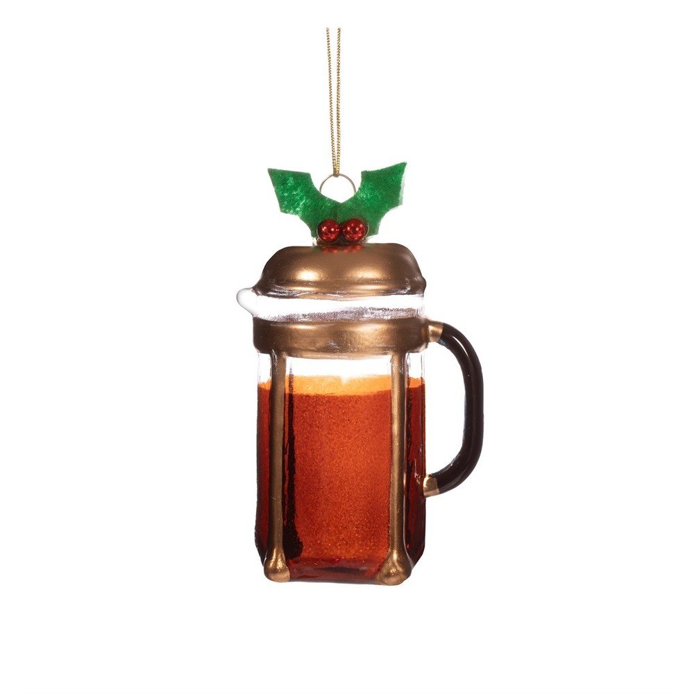 Steklen okrasek za jelko ø 5,5 cm Christmas Cafetiere
