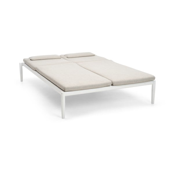 Kremno bel kovinski vrtni ležalnik Switch – Diphano-image-3