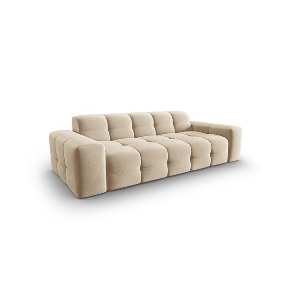Bež žametni kavč 222 cm Kendal - Micadoni Home-image-3