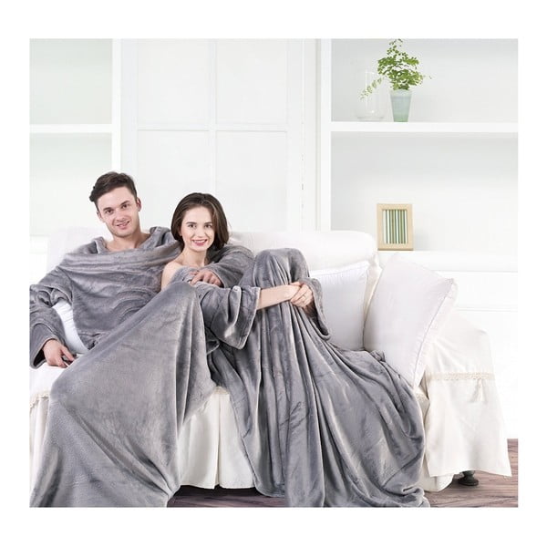 Siva TV odeja iz mikrovlaken DecoKing Lazy, 200 x 170 cm-image-3