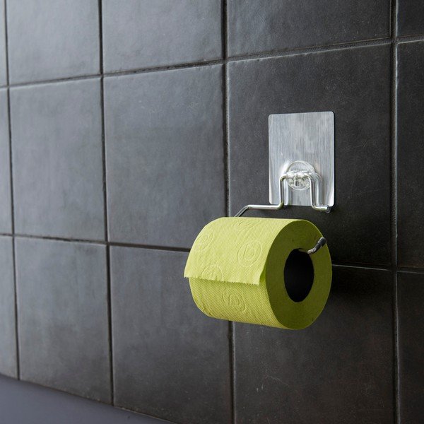 Samolepilno držalo za toaletni papir iz kromiranega jekla Compactor-image-3