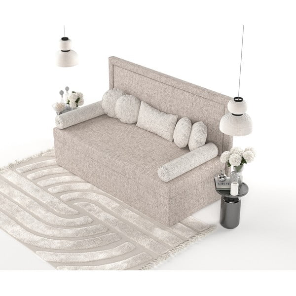 Svetlo rjava oblazinjena postelja 90x200 cm Scala – Maison de Rêve-image-3