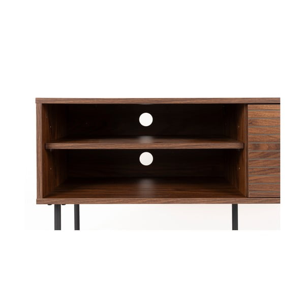 Rjava TV omarica v orehovem dekorju 120x50x40 cm Stripes – White Label-image-4