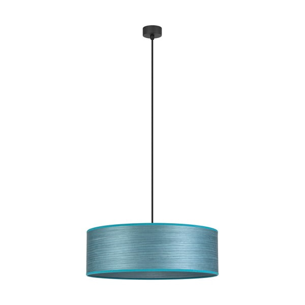 Modra viseča svetilka iz naravnega furnirja Sotto Luce Ocho XL, ⌀ 45 cm