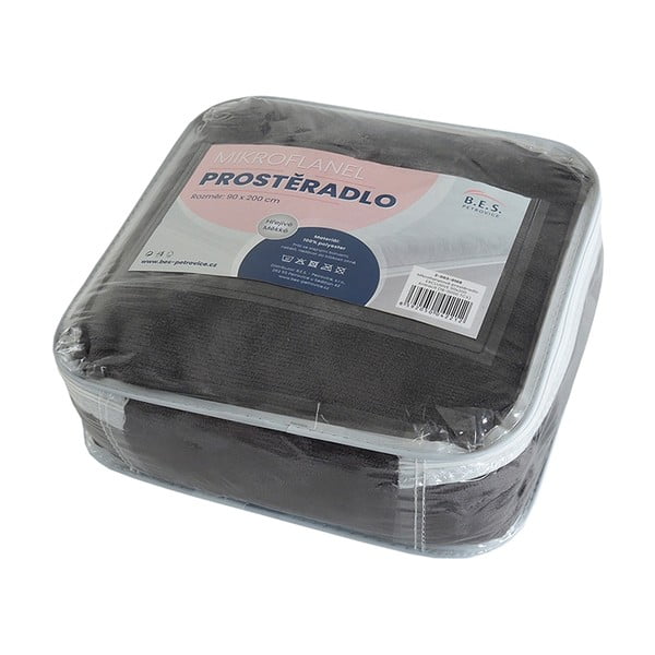 Temno siva rjuha iz mikroflanele 180x200 cm Exclusive – B.E.S.-image-1