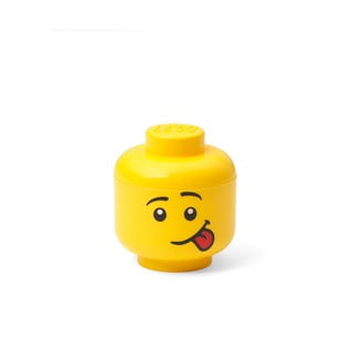 Rumena škatla za shranjevanje v obliki glave LEGO® Silly, 10,5 x 10,6 x 12 cm
