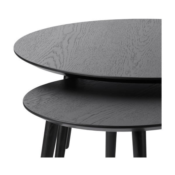Črne okrogle mizice v kompletu 2 ks ø 88 cm Adda – Unique Furniture-image-3
