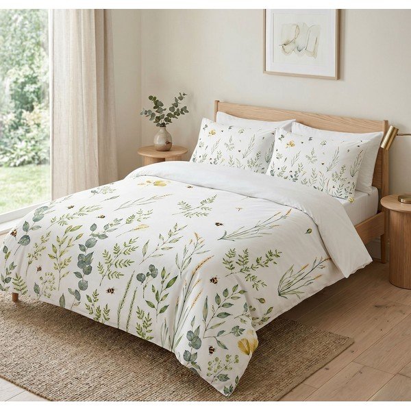Bela enojna posteljnina 200x140 cm Gardenia – Mijolnir-image-1