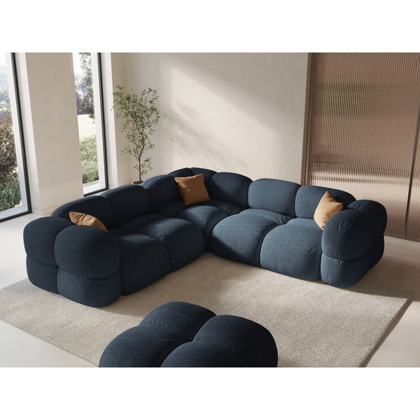 Temno modra kotna sedežna garnitura Loretto – Cosmopolitan Design-image-1