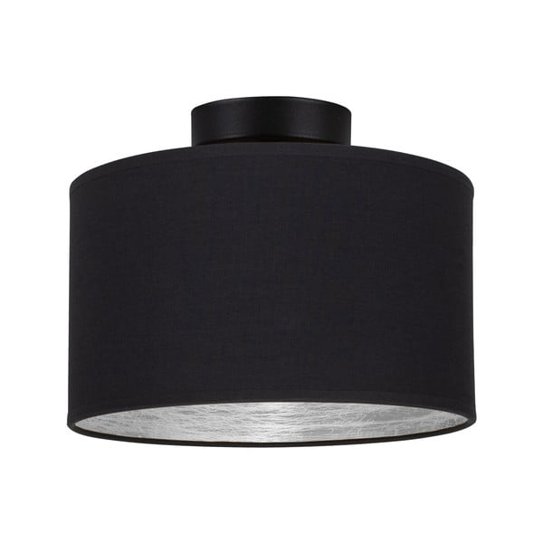 Črna stropna svetilka s srebrnimi detajli Žarnica Attack Tres S, ⌀ 25 cm
