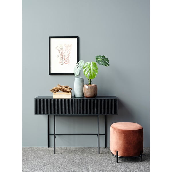 Konzolna mizica iz črnega hrasta s kovinskimi nogami Canett Oxford, dolžina 120 cm-image-3