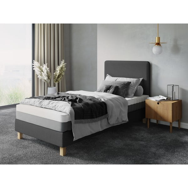 Temno siva oblazinjena postelja z letvenim dnom 90x200 cm Lotus – Cosmopolitan Design-image-4