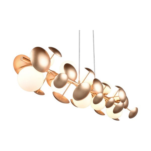 Bela/zlata viseča svetilka s steklenim senčnikom Bubble – Trio Select-image-2