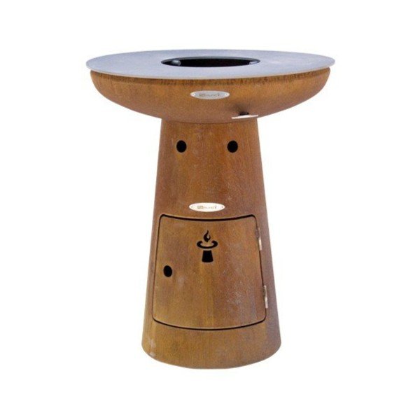 Rjav zunanji žar na drva Remundi Nero S, višina ø 62 cm-image-2