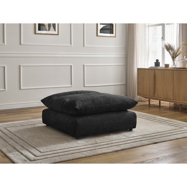 Črn tabure iz šenilje Neil – Bobochic Paris-image-1