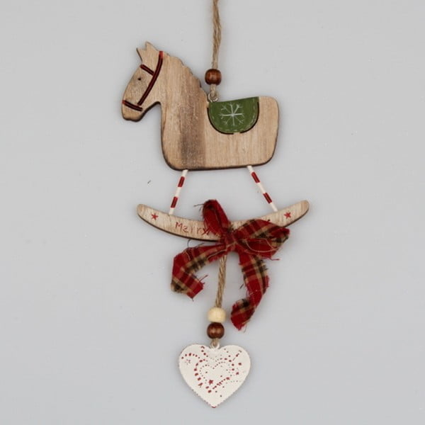Viseča lesena dekoracija Dakls Horse Sledge