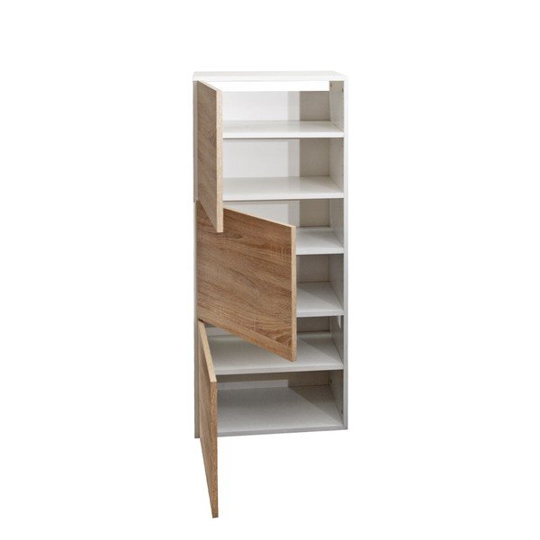 Rjava omara za čevlje z belim ohišjem Symbiosis Bamboo-image-3