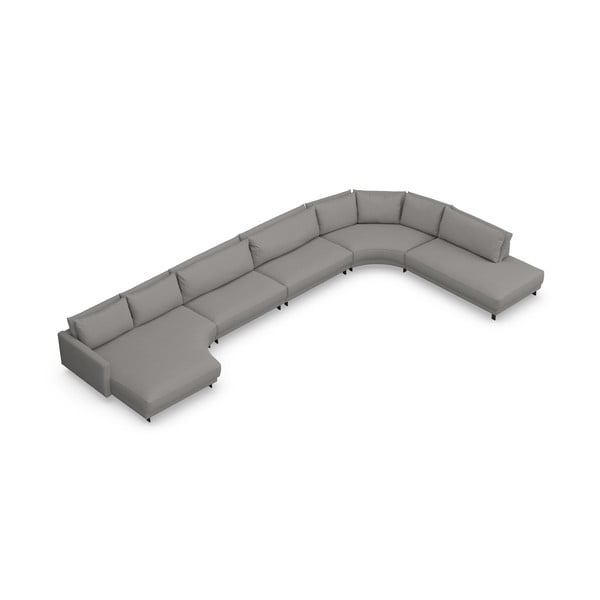 Svetlo siva kotna sedežna garnitura (v obliki črke "U") Samba – Furninova -image-3