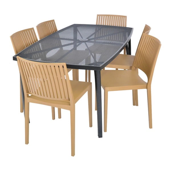 Rjavi plastični vrtni stol Bars - Rojaplast-image-1