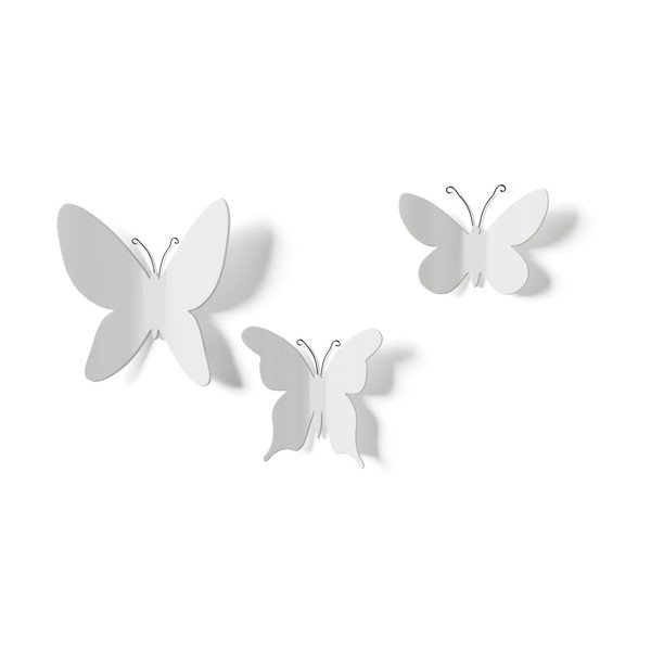 Komplet 9 beliih 3D stenskih dekoracij Umbra Butterflies-image-3