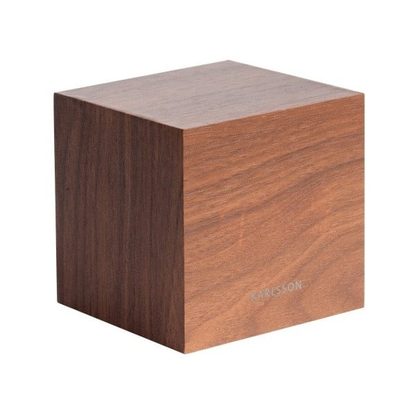 Budilka Karlsson Mini Cube v lesenem dekorju, 8 x 8 cm-image-3