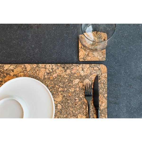 Podstavki za kozarce iz plute v naravni barvi v kompletu 4 ks Querco – ZicZac-image-1