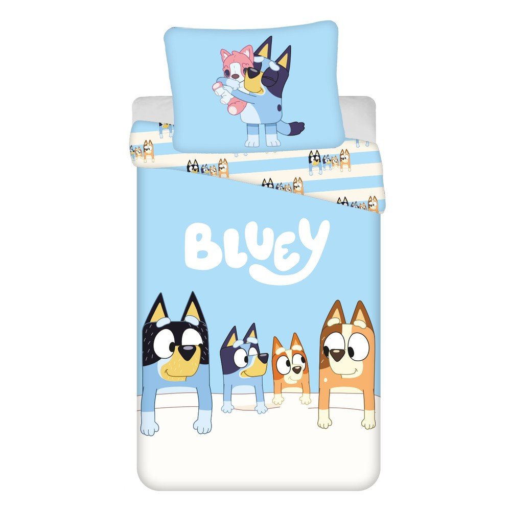 Enojna bombažna otroška posteljnina 140x200 cm Bluey
