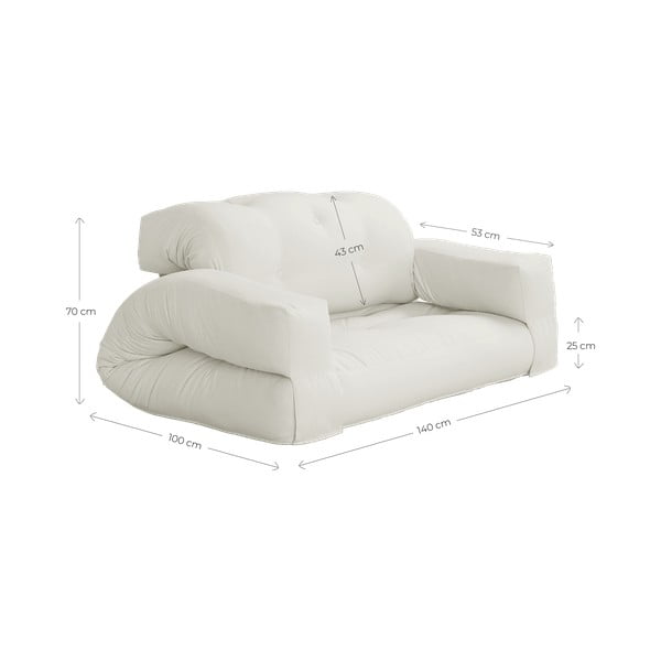 Rdeča raztegljiva sedežna garnitura 140 cm Hippo - Karup Design-image-3