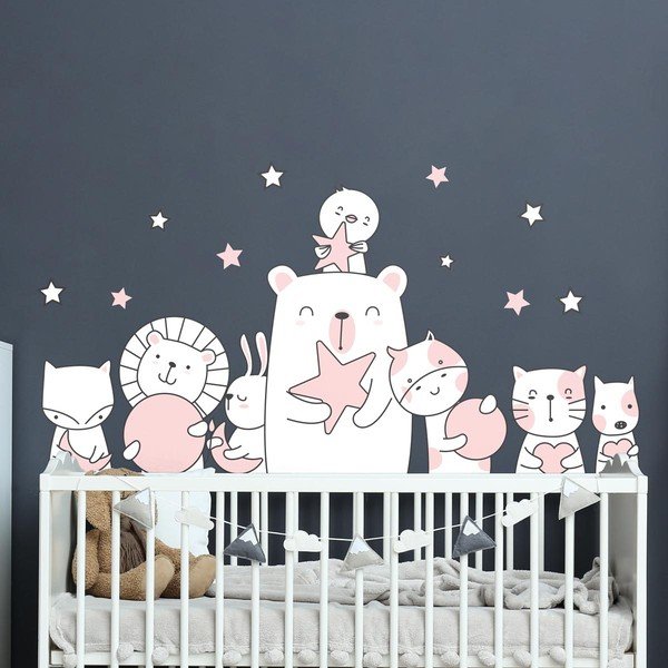 Otroška stenska nalepka Ambiance Star Guardian Animals, 90 x 60 cm-image-1
