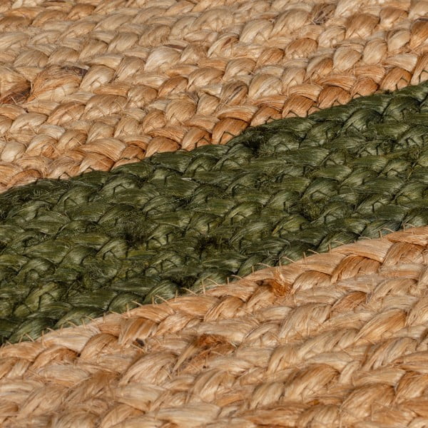 Temno zelena/naravna ročno tkana preproga iz jute 160x230 cm Grace Green – Flair Rugs-image-2