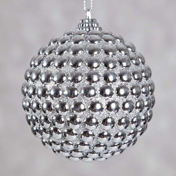Komplet 6 plastičnih božičnih okraskov v srebrni barvi DecoKing Shine