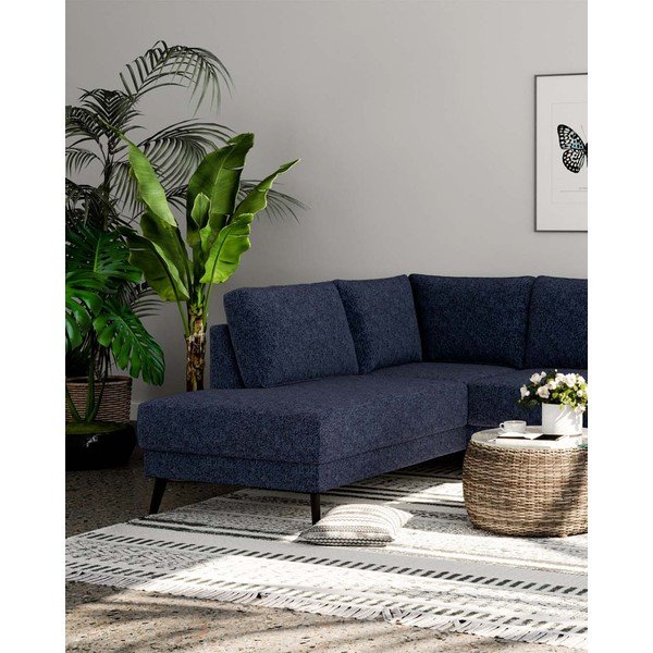 Temno modra kotna sedežna garnitura (levi kot) Fynn – Ghado-image-4