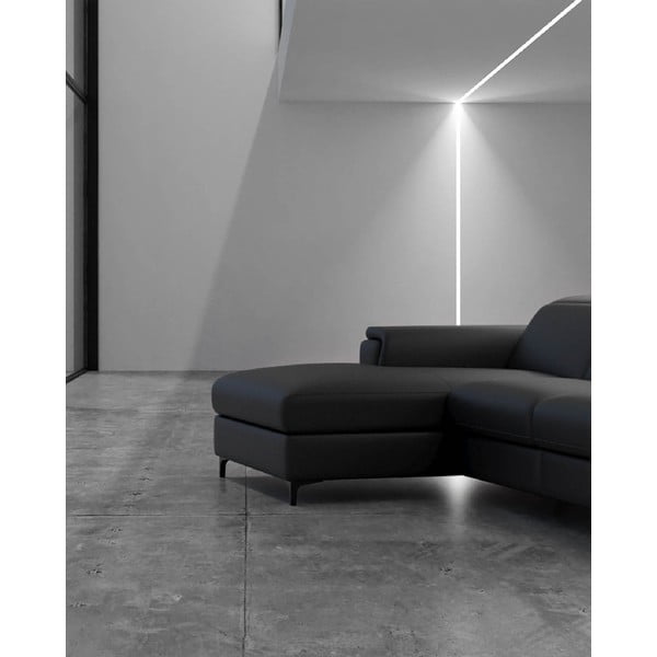 Temno siva usnjena kotna sedežna garnitura (z levim kotom) Brito – MESONICA-image-3