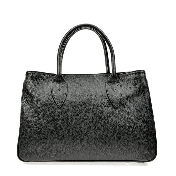 Črna usnjena torbica Anna Luchini, 23 x 34,5 cm