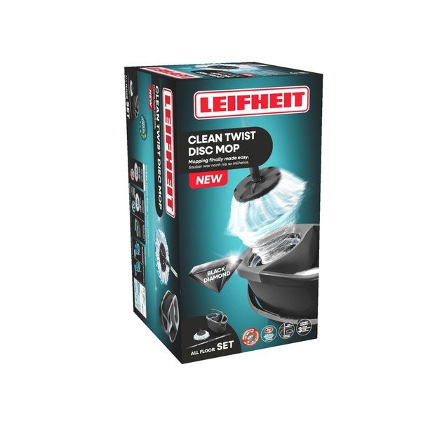 Vrtljivi mop z vedrom Clean Twist Disc Mop Ergo Black – LEIFHEIT-image-2