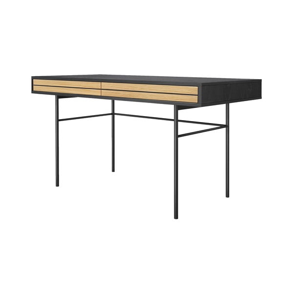 Črna pisalna miza Woodman Stripe, 130 x 60 cm-image-2