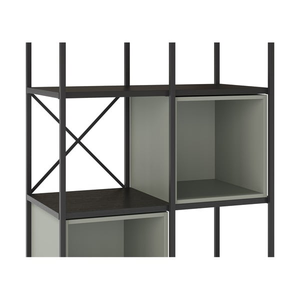 Zeleno-črn regal 71x179 cm Anya – Marckeric-image-4