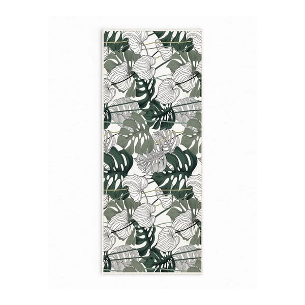 Belo-zelena pralna preproga 80x150 cm Monstera – Oyo Concept
